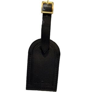 Rare Louis Vuitton Taiga Luggage Tag Poignant Black Articles de Voyage
